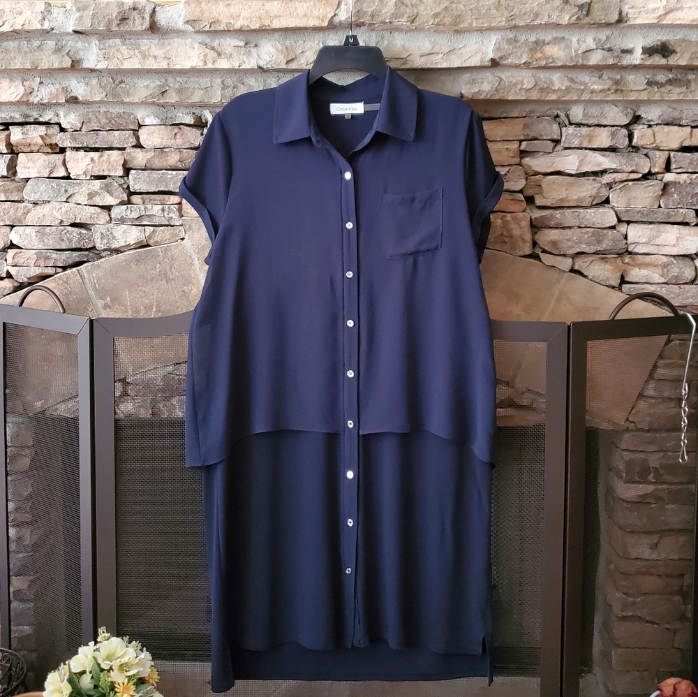 Calvin Klein Navy collared dress